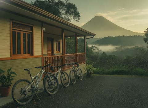 Corazón Del Cielo exterior with the Volcán mountains behind
