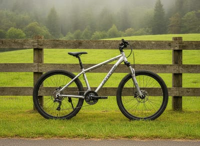 Kids' 24-inch mountain bike ready for a family ride