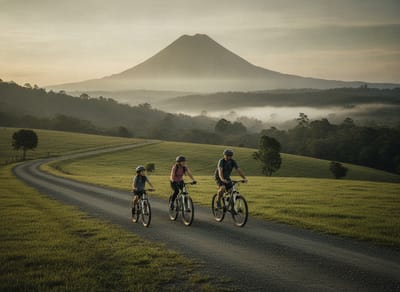 Group of riders rolling together down a highland road